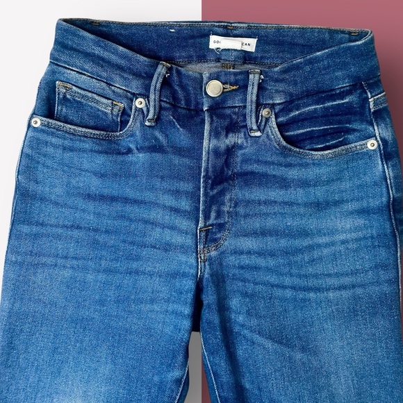 Good American ‘Good Legs Straight’ Jeans in “Indigo025” Wash Size 25 - Picture 7 of 16